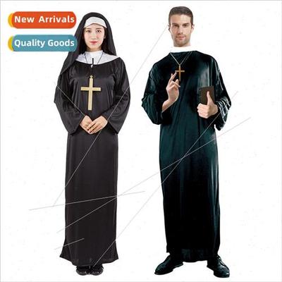 Halloween Costumes Priest Nun Masquerade Adult cosplay Mary