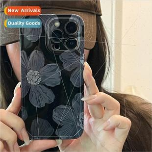 iPhone phone oil apple 适用 flowers painting ins Niche