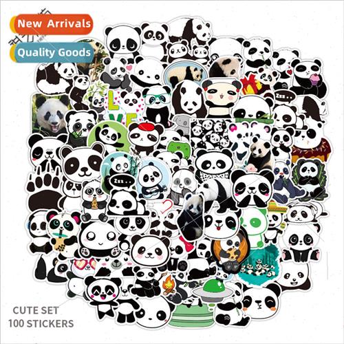 100 personalized creative cartoon panda graffiti stickers mo