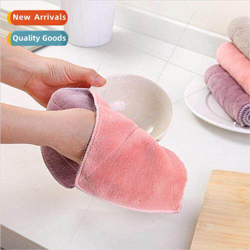 Kitchen supplies thickened absorbent dish towel cleaning rag