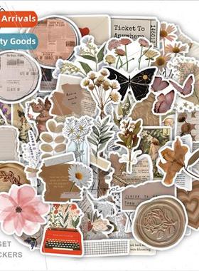 60 new retro series mutilated diary stickers decorative car