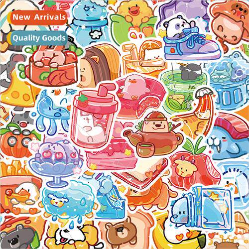 50 cartoon animals colorful music waterproof stickers luggag