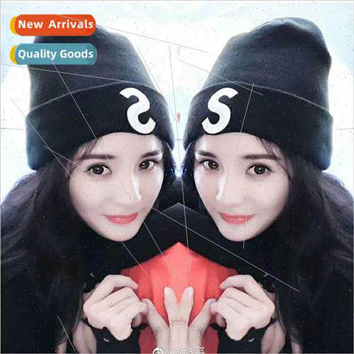 Hat female fall and winter S letters wool cap men and women