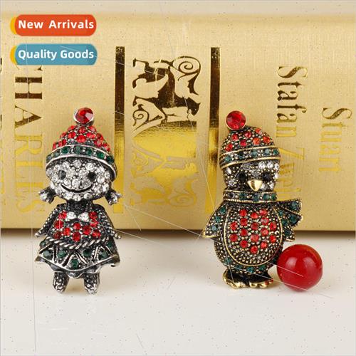 New Christmas brooch Christmas snowman corsage scarf buckle