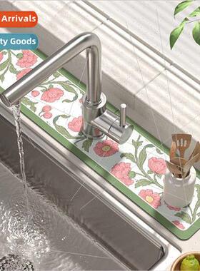 Faucet absorbent mat diatomaceous earth kitchen sink sink dr