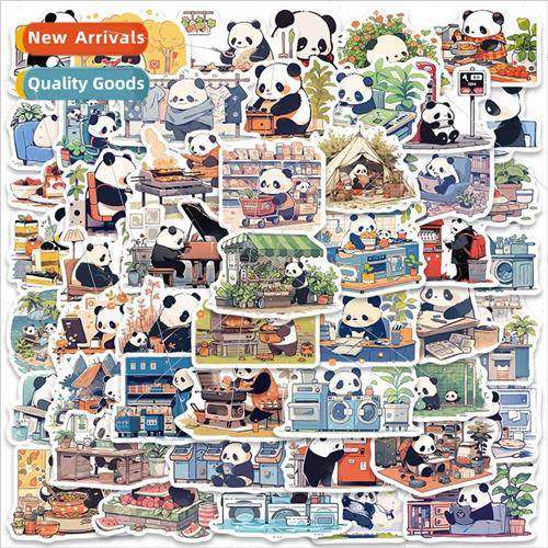50 cartoon panda life diary stickers suitcase notebook cell