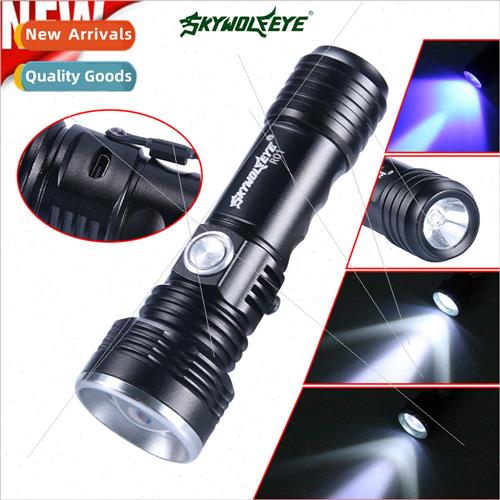 New LED rotating zoom lighting flashlight USB rechargeable 3