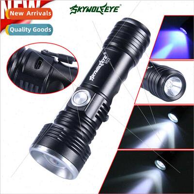 New LED rotating zoom lighting flashlight USB rechargeable 3