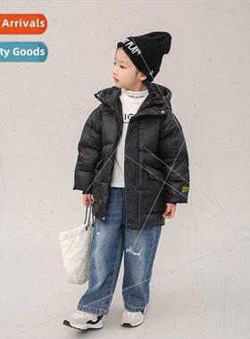 Childrens black and gold model hooded down cotton jacket jac