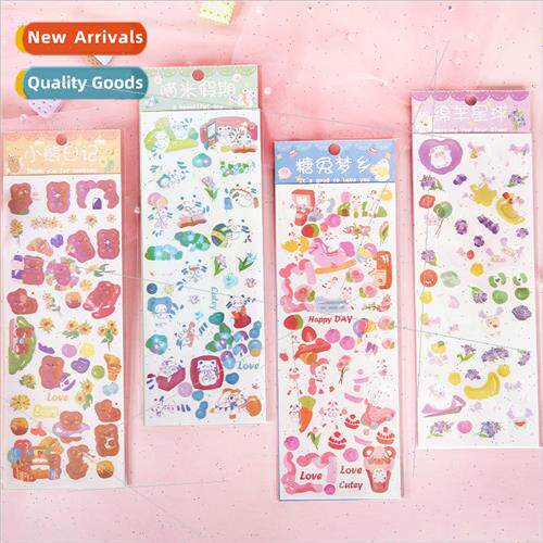 Cute synthetic  board stickers cartoon bear Korean girl hear
