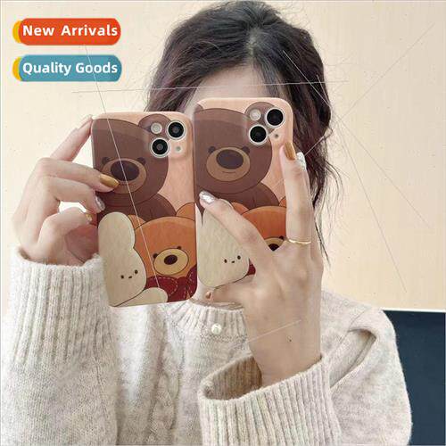 Korean  cartoon doll bear 适用 iPhone 14 phone case Apple 13
