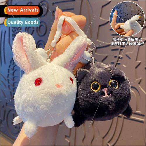 Cartoon plush decompression rabbit keychain female cute nd m