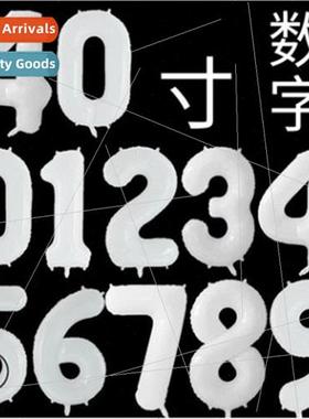 New 40 inch white aluminum molded number balloons large pure