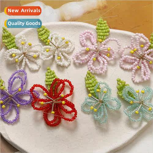 Korea Dongdaemun large green leaves flowers diy handmade wea