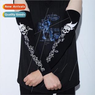 Womens Sleeve Sunscreen Printed Cycli Fashion Halloween Ice