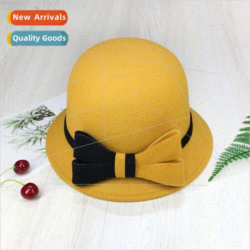 Fashion wool tweed cap children England bowler hat fall and
