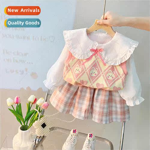 Girls fall suit Korean  of the new fall girls vest white shi