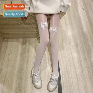 high black over garter splicing long false knee the bow Sexy