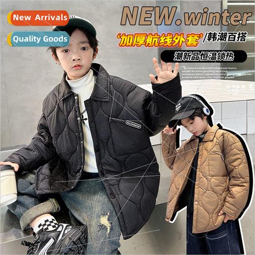 Boys down cotton jacket fall and winter children clip cotton
