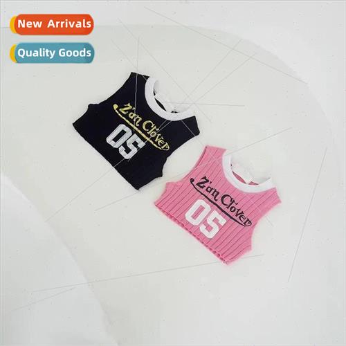 Summer 23 Cotton Crew Neck Pit Stripe Letter Sleeveless Vest