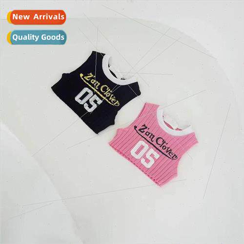Summer 23 Cotton Crew Neck Pit Stripe Letter Sleeveless Vest
