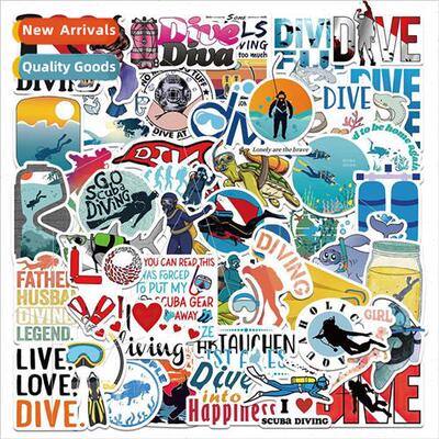 50 pcs of summer diving DIVE graffiti stickers waterproof lu