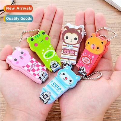 Cute cartoon animal nail clippers with keychain chain nail c