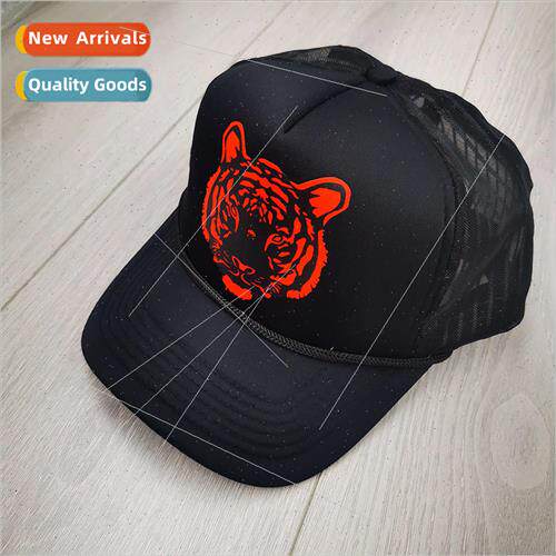Mens and womens printed tiger head duck tongue hat spring an