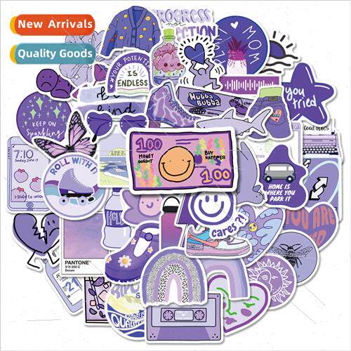 50 pcs of purple world series stickers ins wind purple  girl