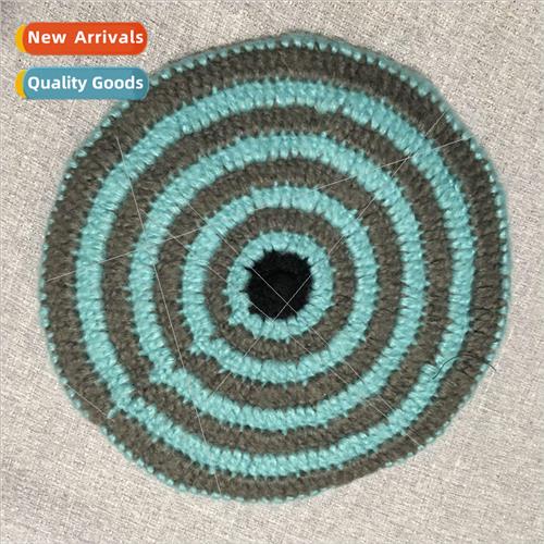 Autumn and winter striped wool cap color matching knitted ca