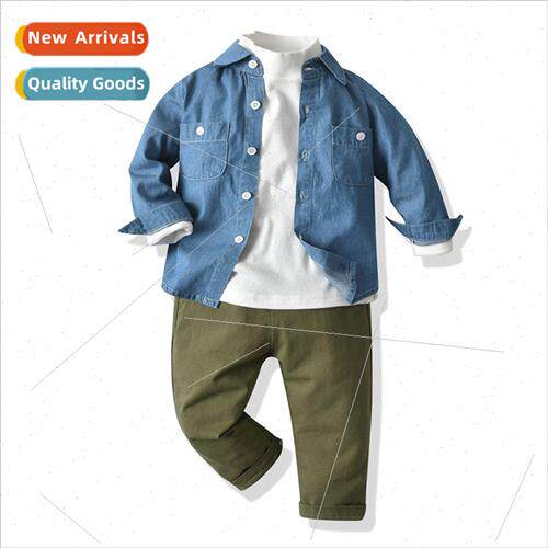2021 fall new childrens thin denim long-sleeved jacket in hi