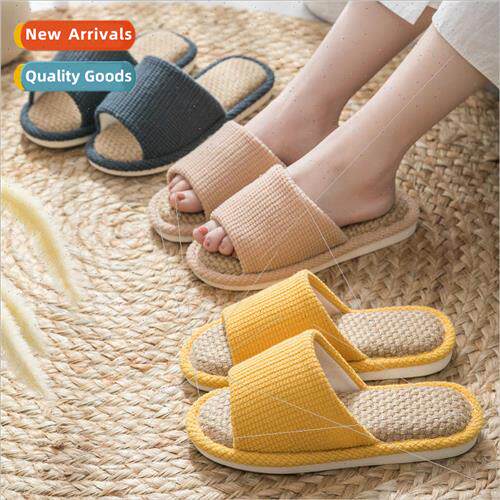 Cotton linen slippers female summer home home cloth linen in