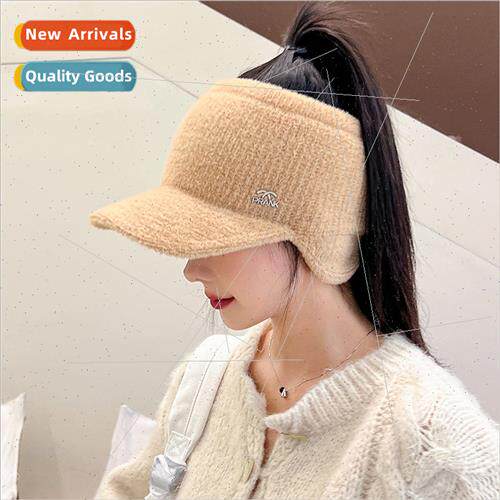 Hundreds of knitted plush hollow top hat female fall and win