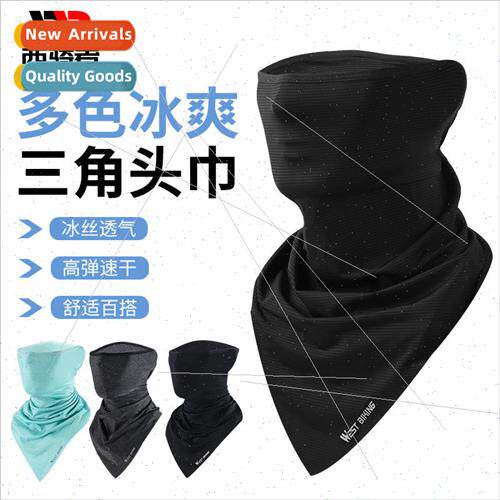 Summer cycling ice silk triangle scarf face towel sunscreen