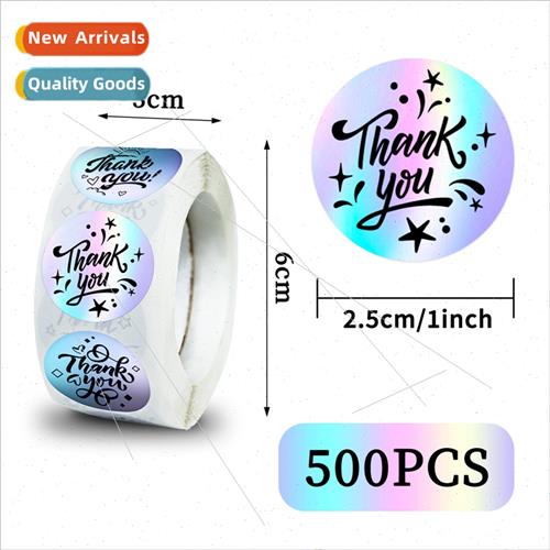 500pcs/roll laser thank you stickers thank you sealing stick