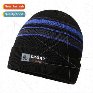 elderly playing hat aged pullover and woolen Middle plaid