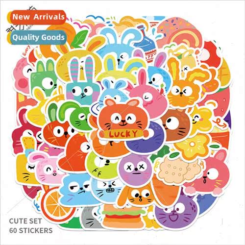 60 Cute Cartoon Doodle Bunny Childrens Reward s Decoration P