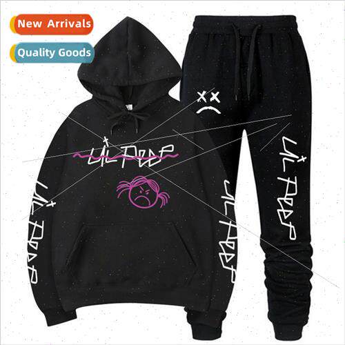 2021 new l Peep set hooded round neck sweater with cap winte