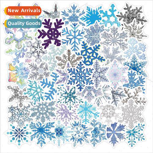50pcs of Christmas decoration glass snowflake pattern sticke