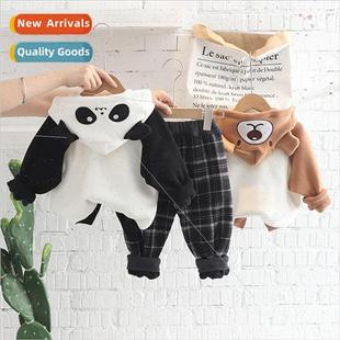 and winter thickened Childrens suit fall section cart fleece