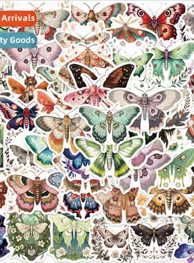 50 colorful flutter moth stickers personalized decorative gu