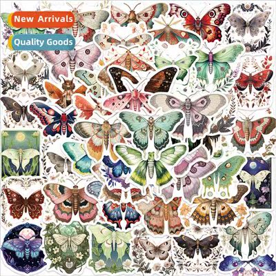 50 colorful flutter moth stickers personalized decorative gu