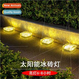 ghts Square Ice Solar Patio Tile Cube Decoration Ground
