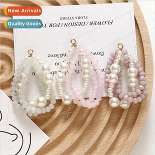 bead pearl acrylic gentle diy wind earrings French weaving