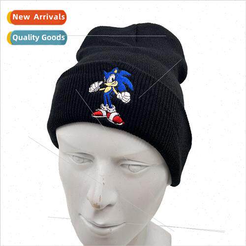 Sonic The Hedgehog Embroidered Knit HatAnimal Embroidery Woo