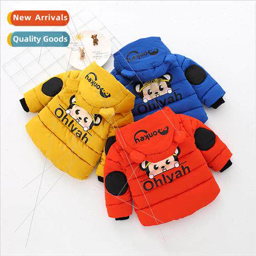 Boys winter new cartoon monkey thickened cotton jacket boys