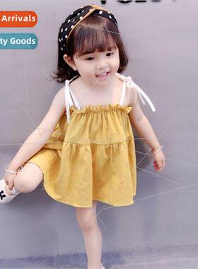 Baby girl halter dress summer new children Korean  of the lo