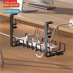rack under the Adjustable cable storage desk organizer plug