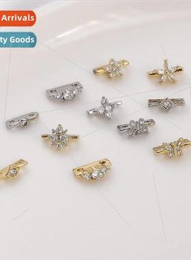 Color preservation 14K gold clad double hole spacer beads se