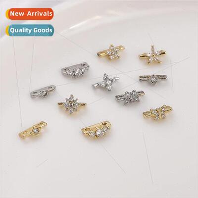 Color preservation 14K gold clad double hole spacer beads se